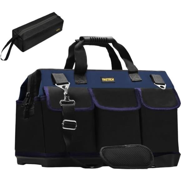 22in Heavy Duty Bottom Tool Bag With Wide Mouth for Tool Storage, Carrier
